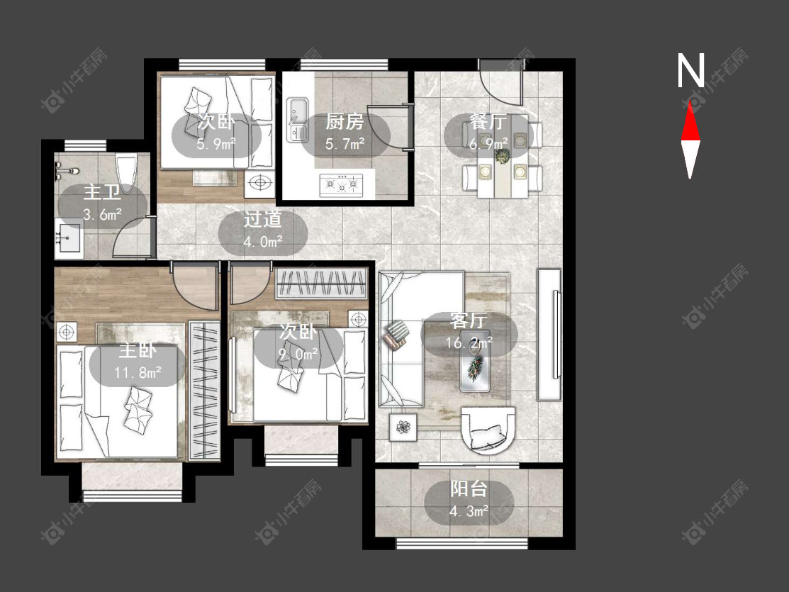 常州华润国际五期在售二手房源户型图_小牛看房