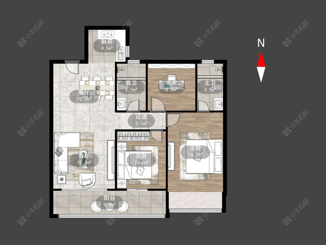 常州龙湖景粼天著在售二手房源户型图_小牛看房