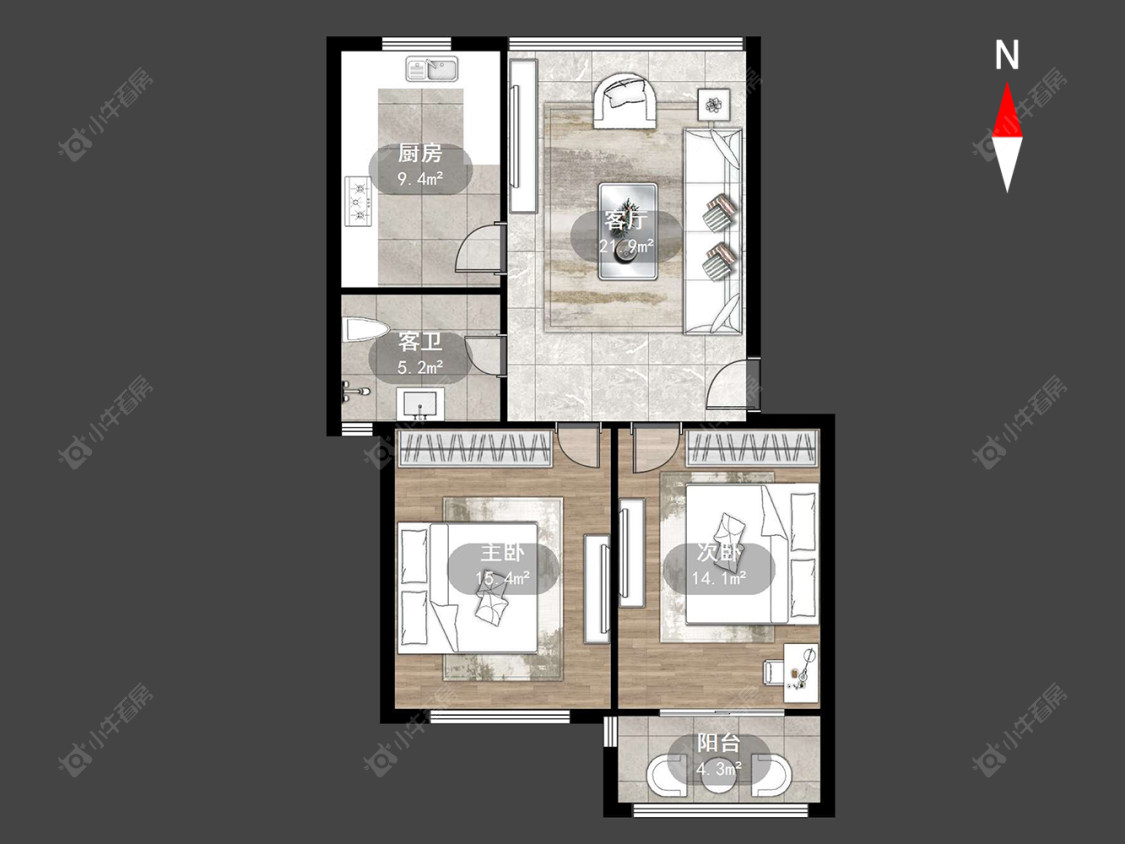 常州新河湾花苑在售二手房源户型图_小牛看房