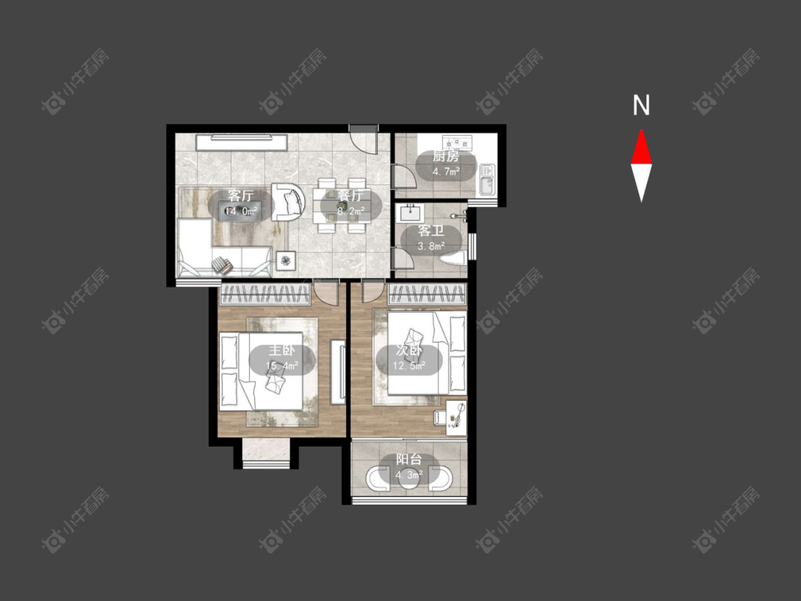 常州祥龙苑在售二手房源户型图_小牛看房