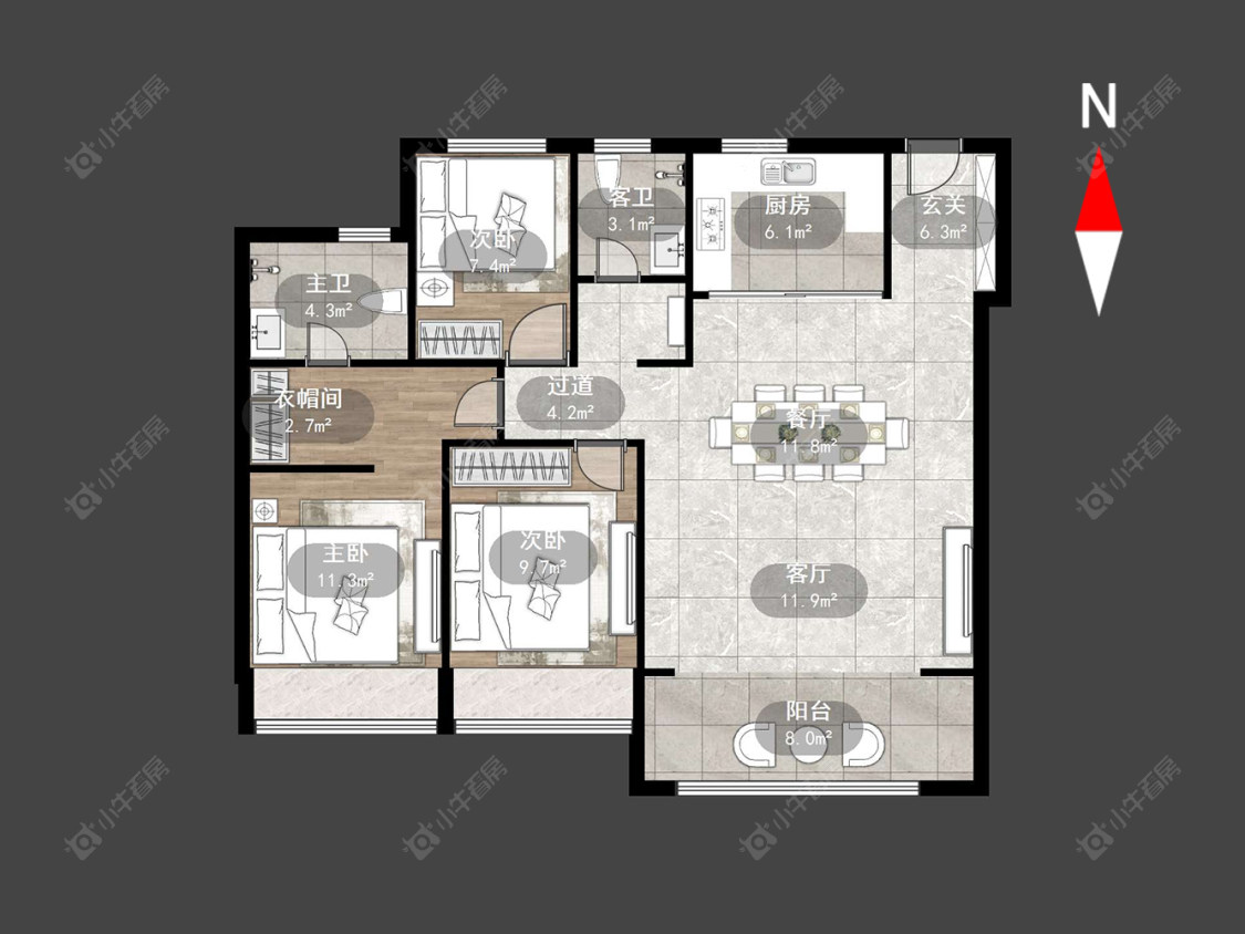 万科新都会房源户型图 常州万科新都会在售二手房源户型图_小牛看房