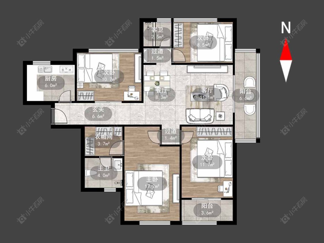 莱蒙城铂晶房源户型图 常州莱蒙城铂晶在售二手房源户型图_小牛看房
