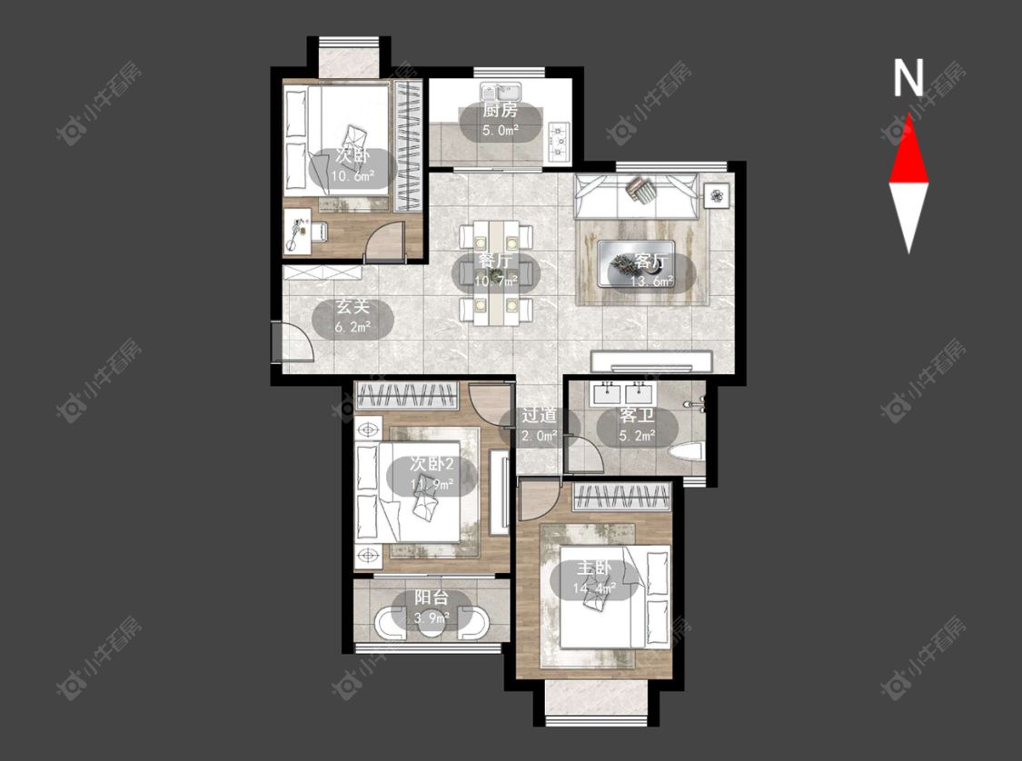 常州滨江明珠城东区在售二手房源户型图_小牛看房