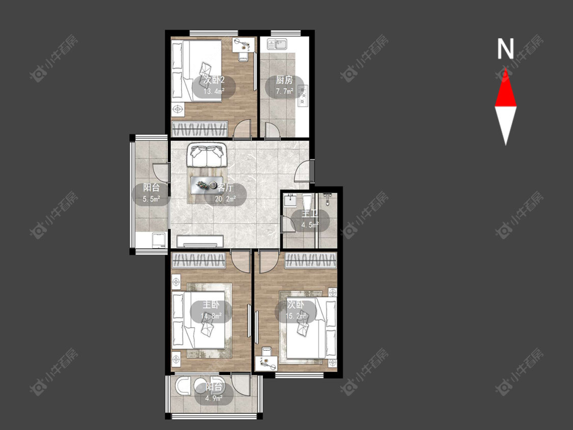 常州前桥新村在售二手房源户型图_小牛看房