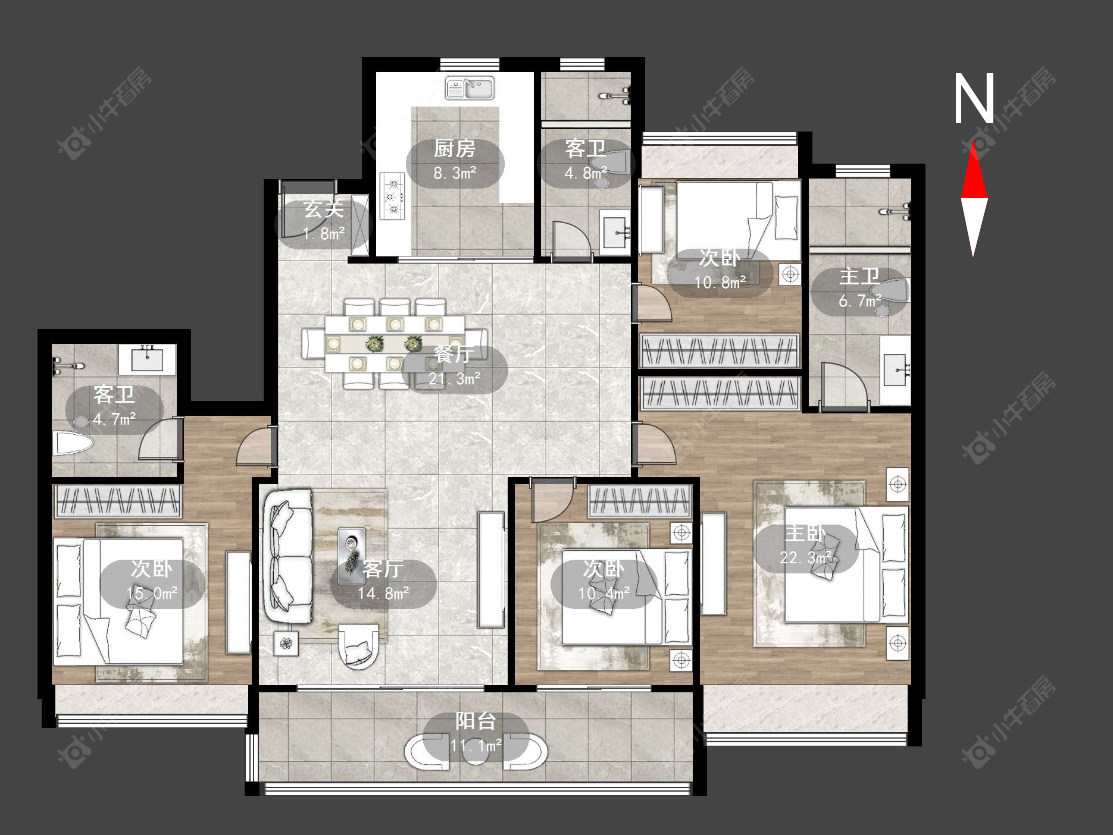 常州荣盛天翌在售二手房源户型图_小牛看房