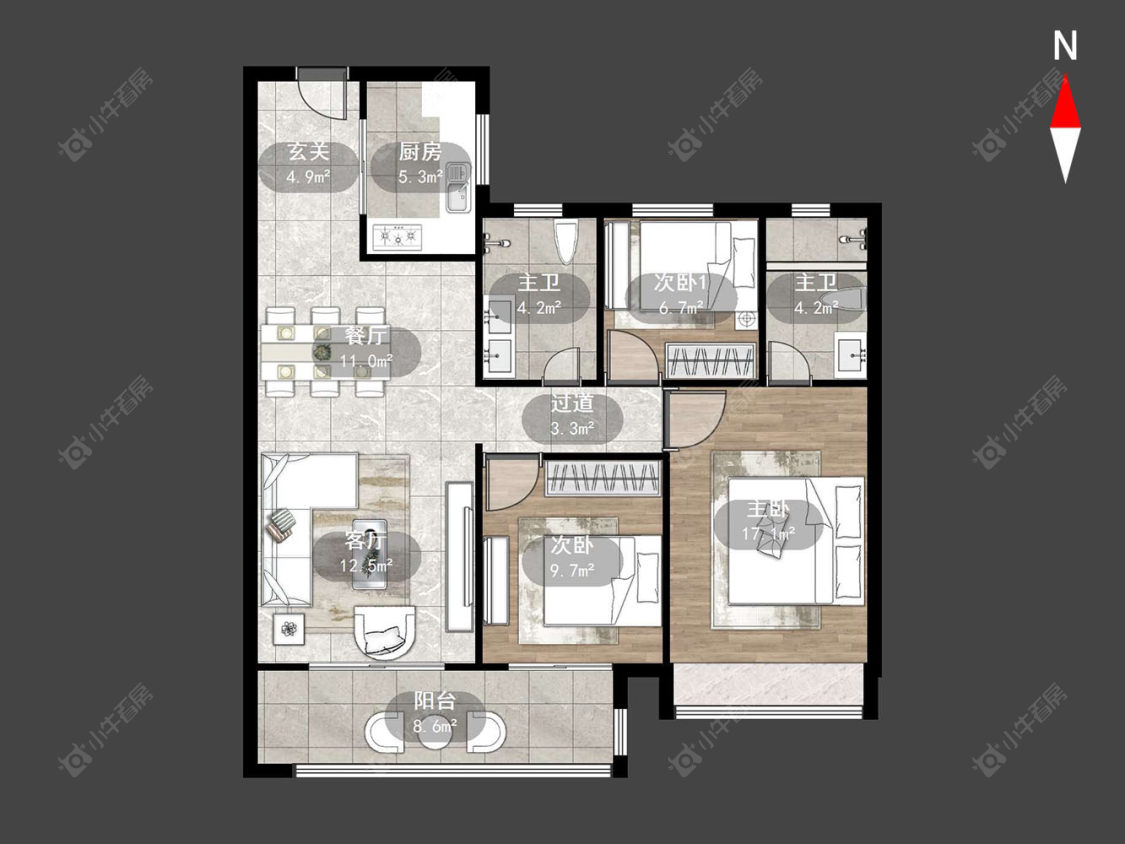 常州锦上香郡在售二手房源户型图_小牛看房