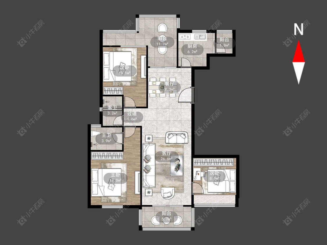常州御城在售二手房源户型图_小牛看房