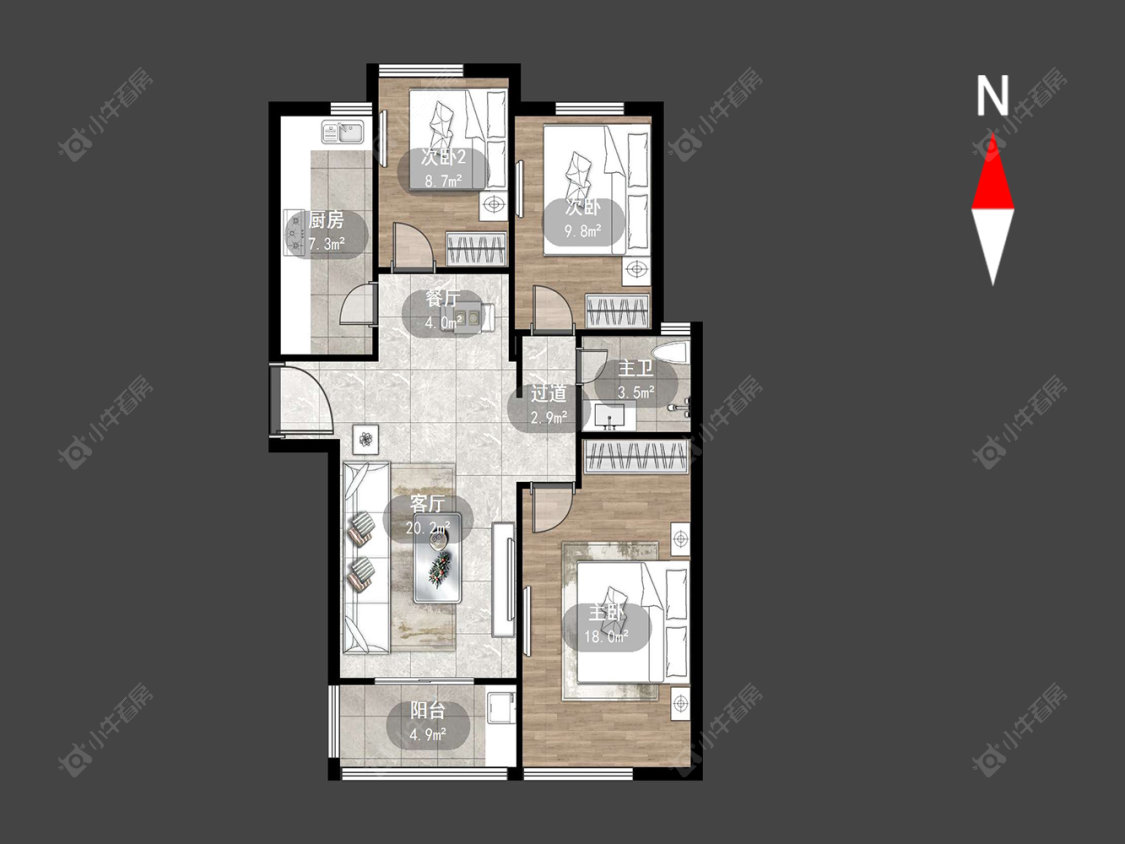 常州锦绣天地在售二手房源户型图_小牛看房