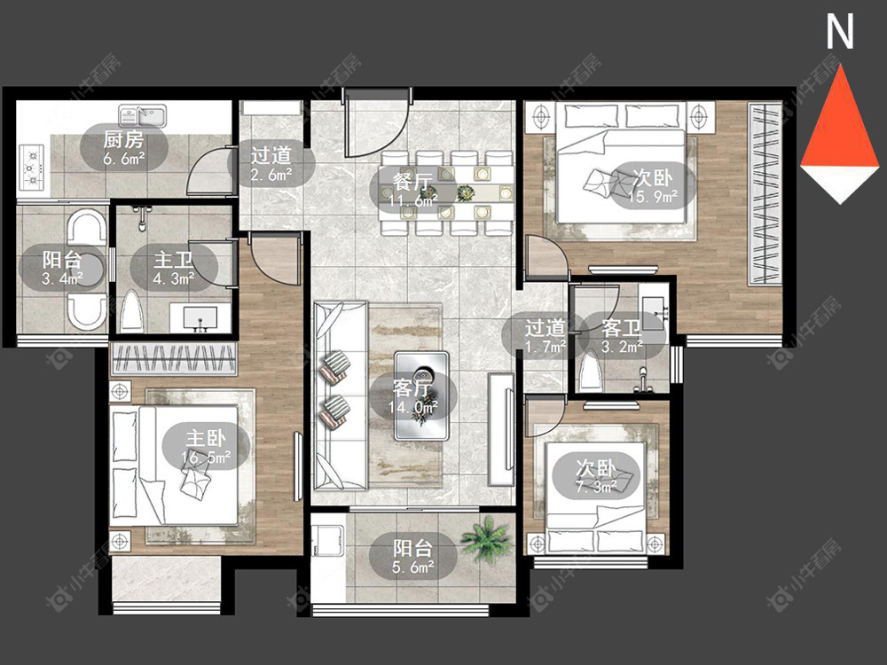 常州弘建壹品在售二手房源户型图_小牛看房