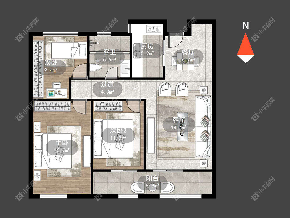 常州绿地香颂花园在租房源户型图_小牛看房