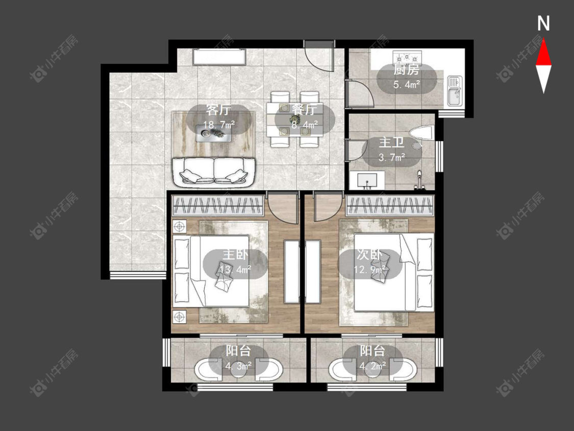 常州青枫壹号在售二手房源户型图_小牛看房