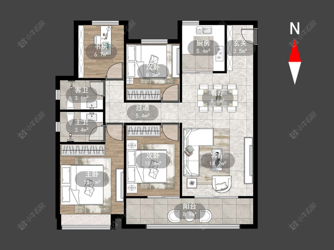 中梁金科启宸房源户型图 常州中梁金科启宸在售二手房源户型图_小牛看房