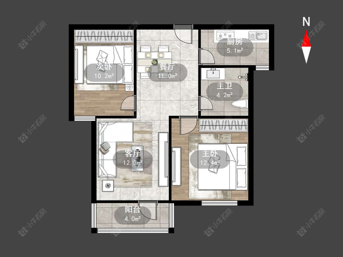 常州桂花园在售二手房源户型图_小牛看房