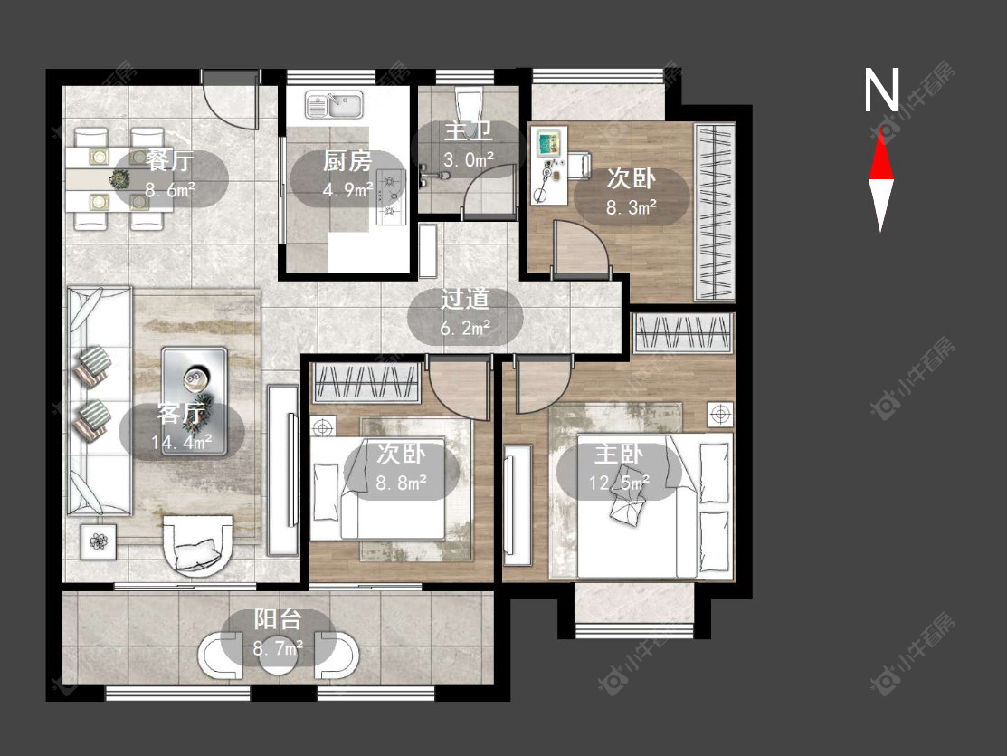 常州锦凤合鸣在售二手房源户型图_小牛看房