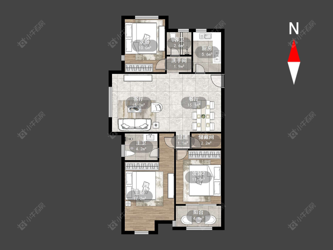 九洲花园二期房源户型图 常州九洲花园二期在售二手房源户型图_小牛看房