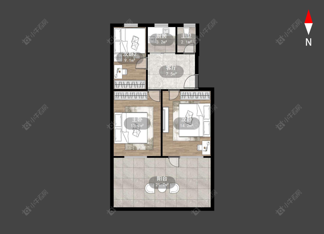 常州升仙弄在售二手房源户型图_小牛看房