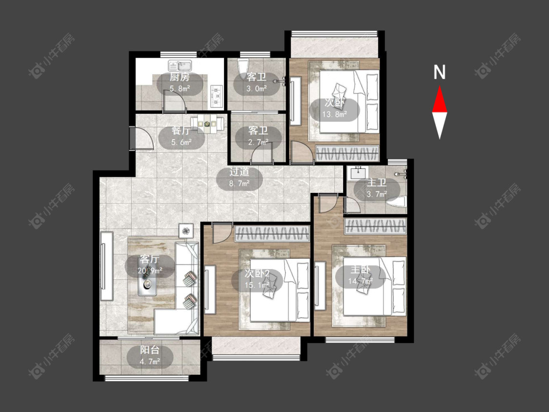 常州百馨西苑一二期在售二手房源户型图_小牛看房