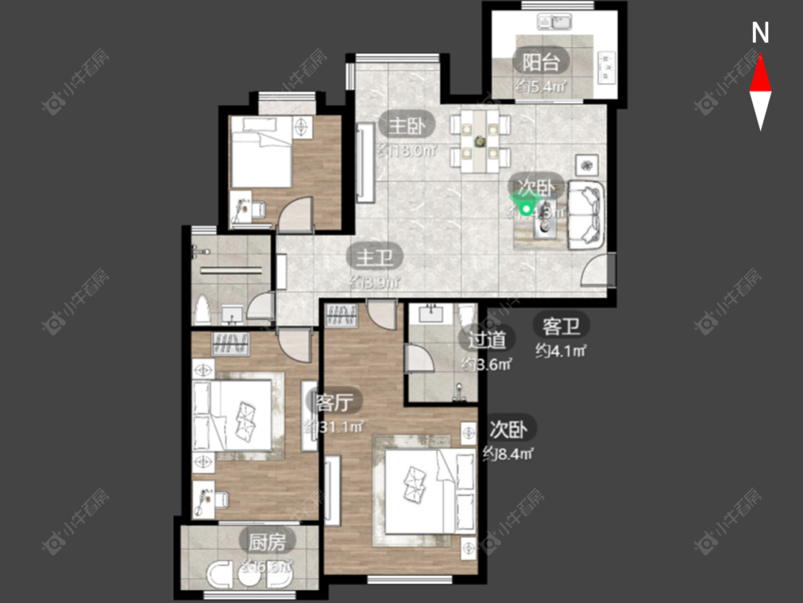 常州御河湾在售二手房源户型图_小牛看房