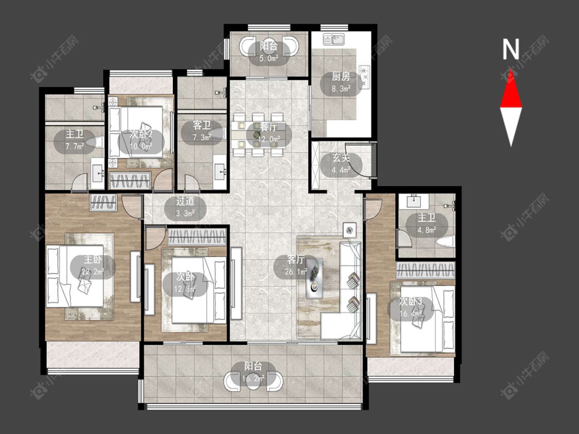 常州华宇新城天境在售二手房源户型图_小牛看房