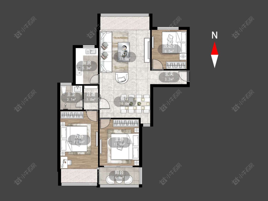 常州滨江明珠城东区在售二手房房源户型图_小牛看房