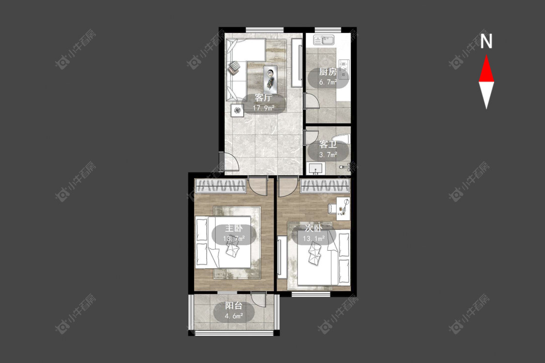 常州中凉一村在售二手房源户型图_小牛看房