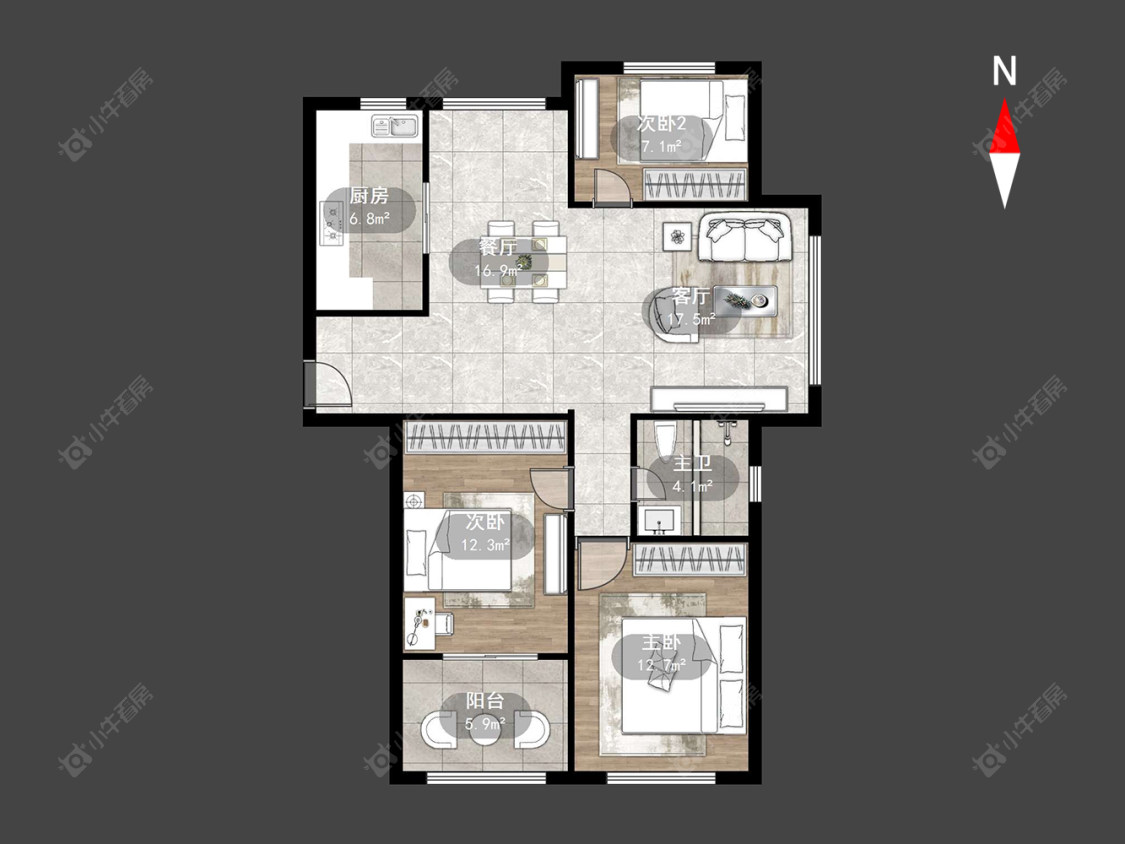 常州桂花园在售二手房源户型图_小牛看房