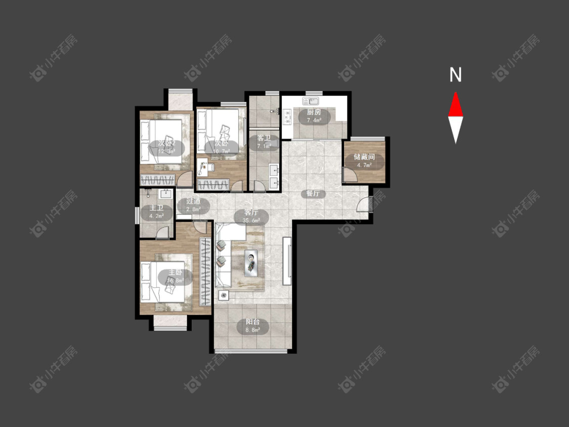 世茂香槟湖二期房源户型图 常州世茂香槟湖二期在售二手房源户型图_小牛看房