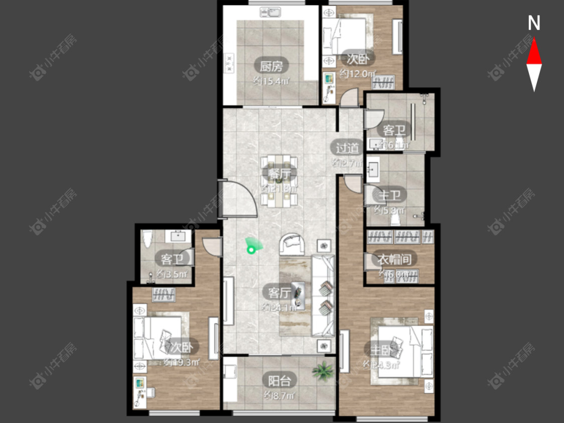 常州御河湾在售二手房源户型图_小牛看房