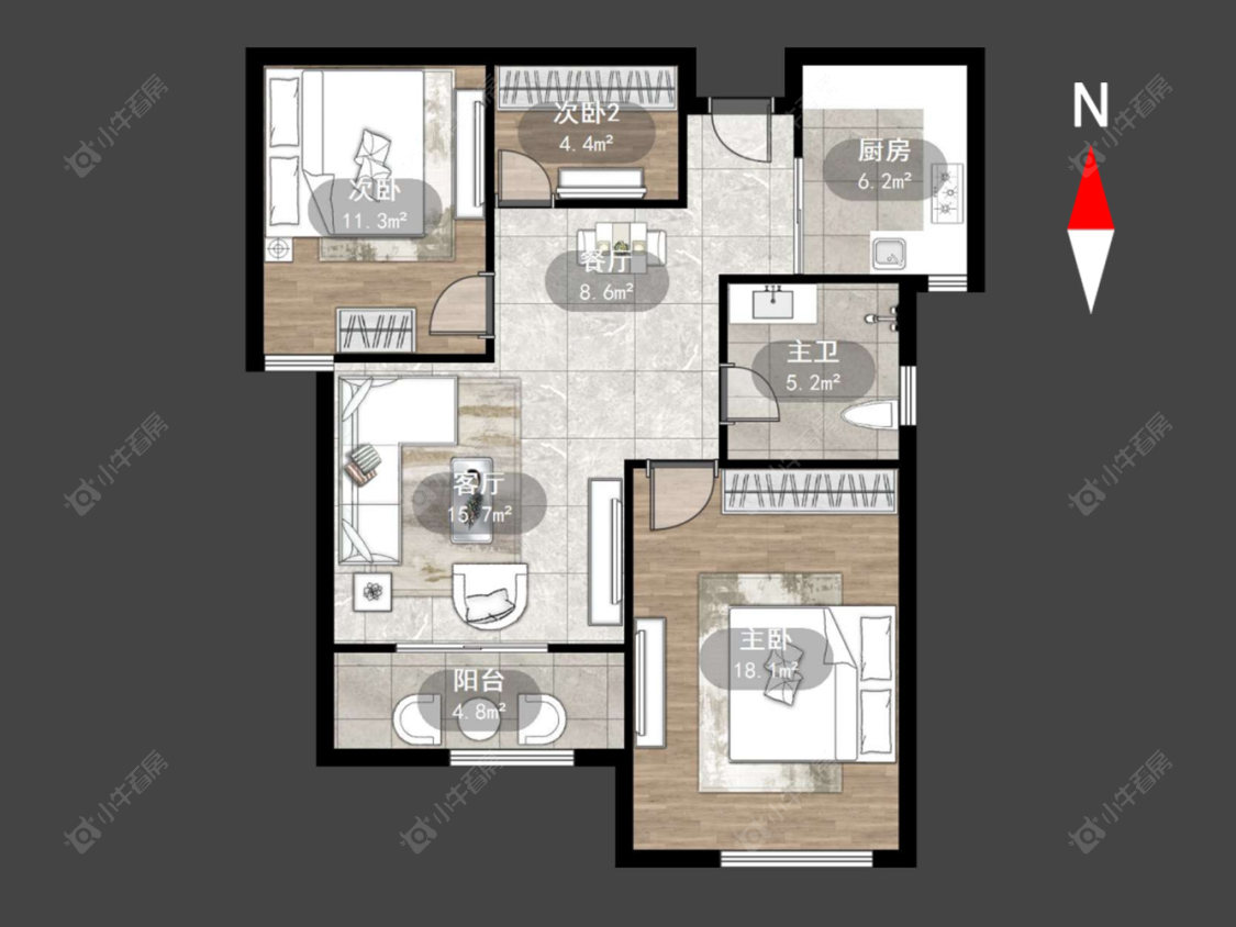 名桂坊房源户型图 常州名桂坊在售二手房源户型图_小牛看房