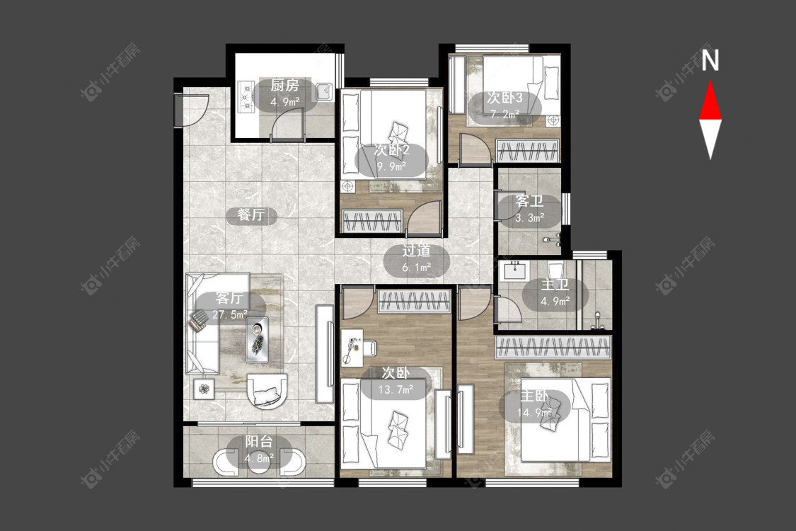 常州中梁首府壹号在售二手房源户型图_小牛看房