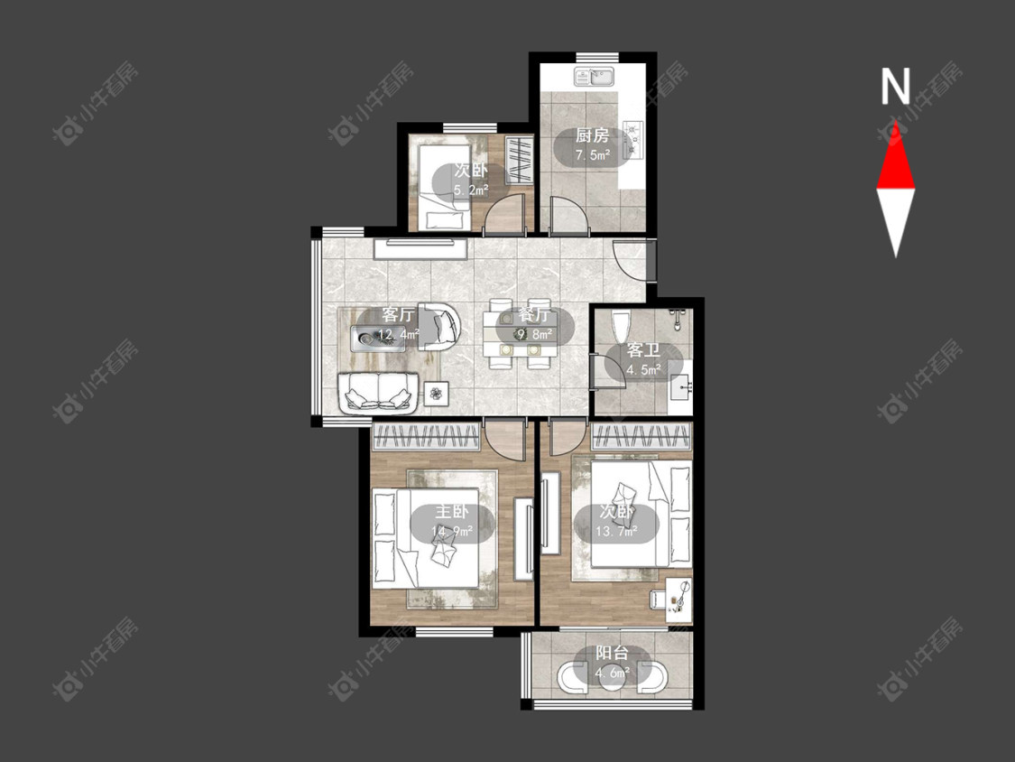 常州蓝天花园东区在售二手房源户型图_小牛看房