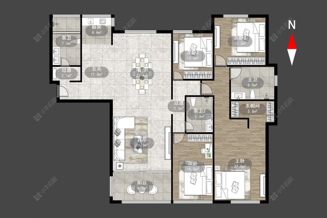 星河国际一区房源户型图 常州星河国际一区在售二手房源户型图_小牛看房