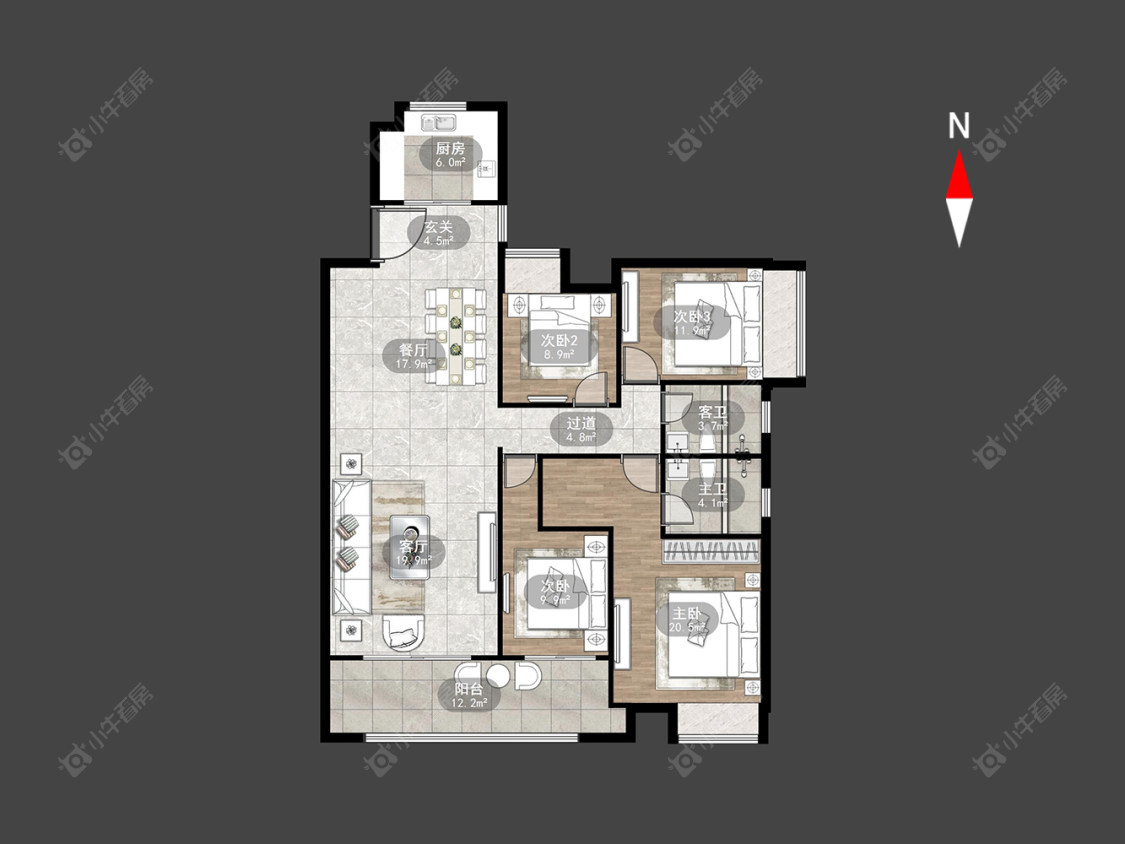 常州晋陵文锦在售二手房源户型图_小牛看房