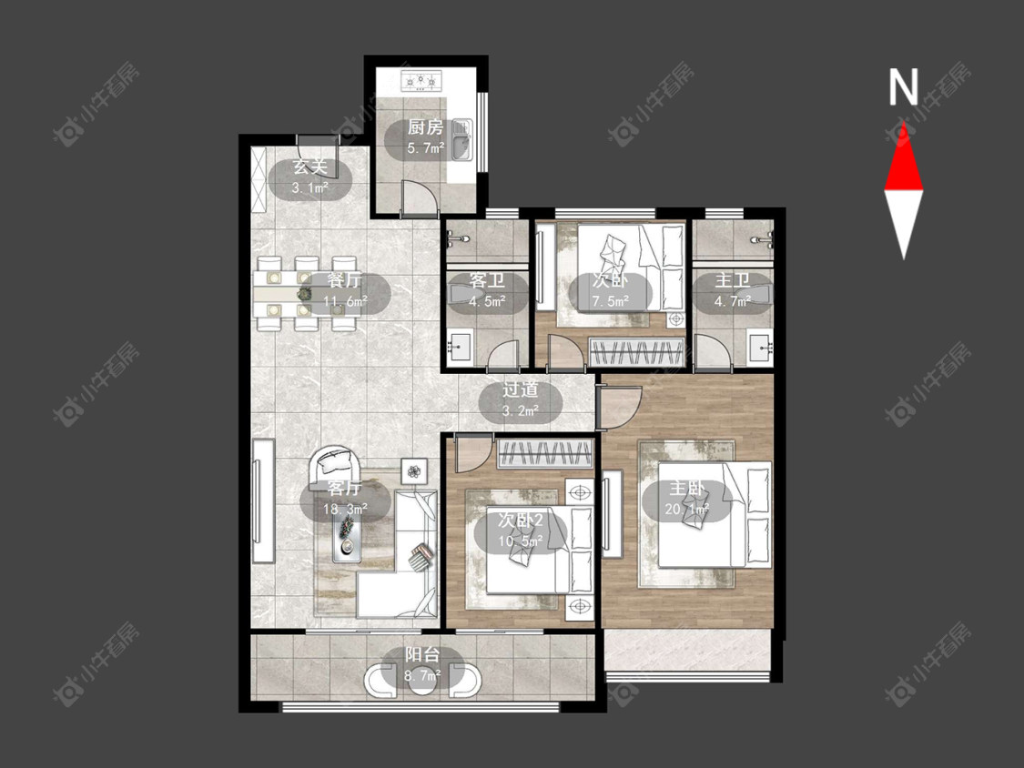 常州碧桂园金科光明府在售二手房源户型图_小牛看房