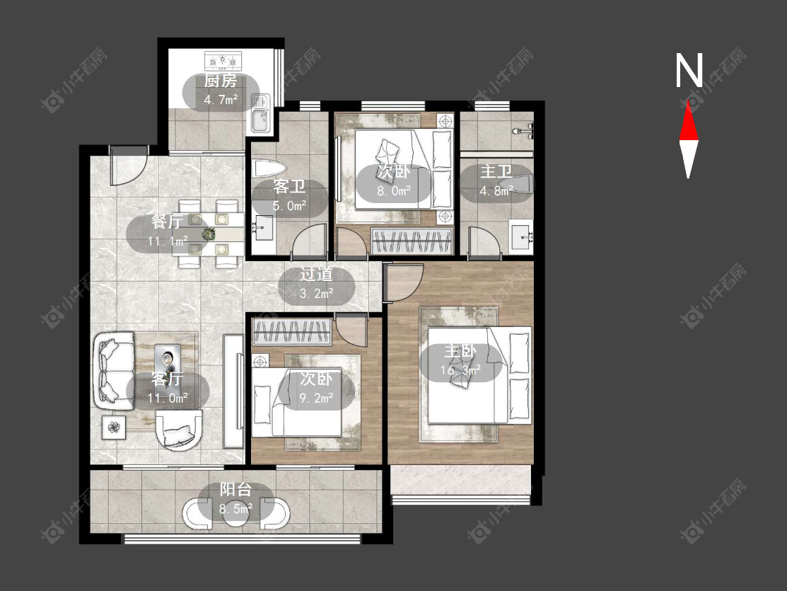 常州保利龙湖景玥府在售二手房源户型图_小牛看房