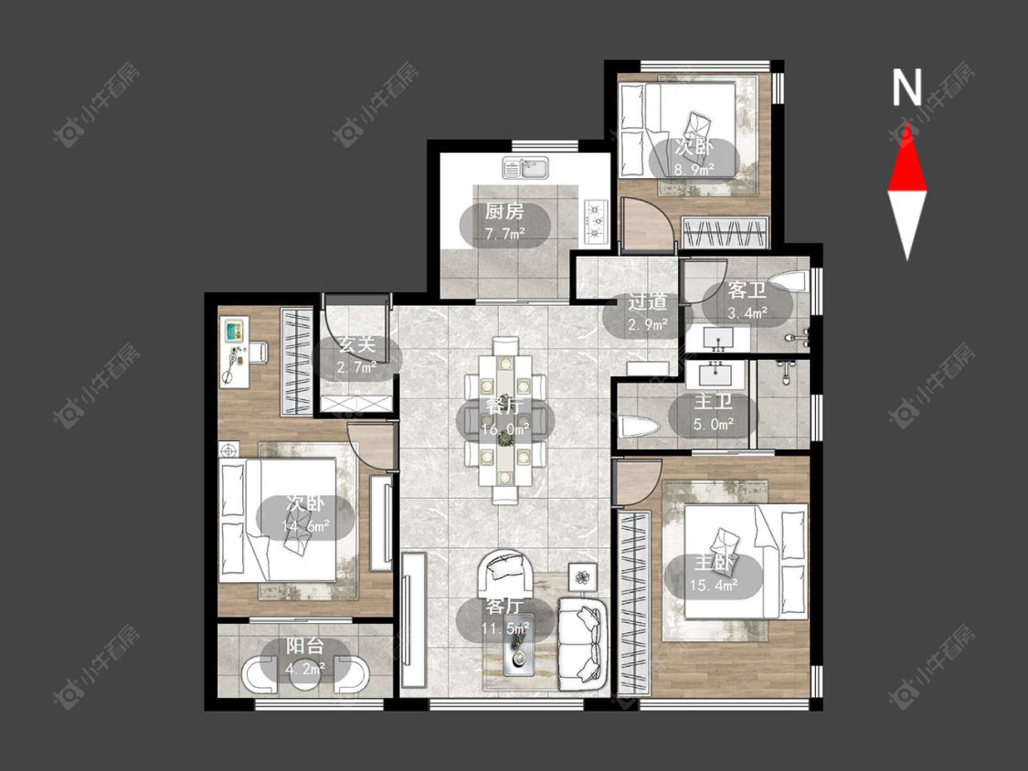 嘉宏一江风华房源户型图 常州嘉宏一江风华在售二手房源户型图_小牛看房