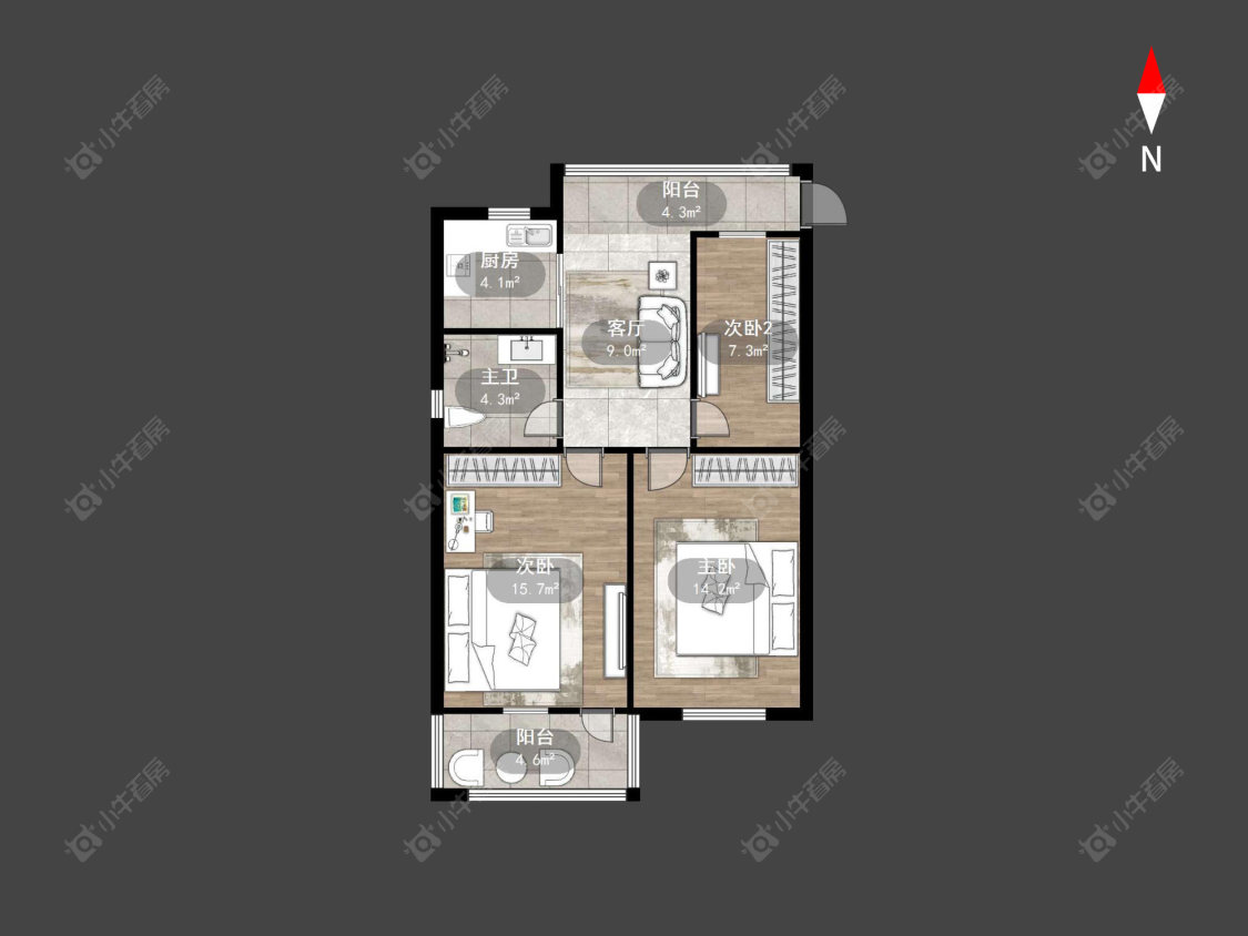 常州升仙弄在售二手房源户型图_小牛看房