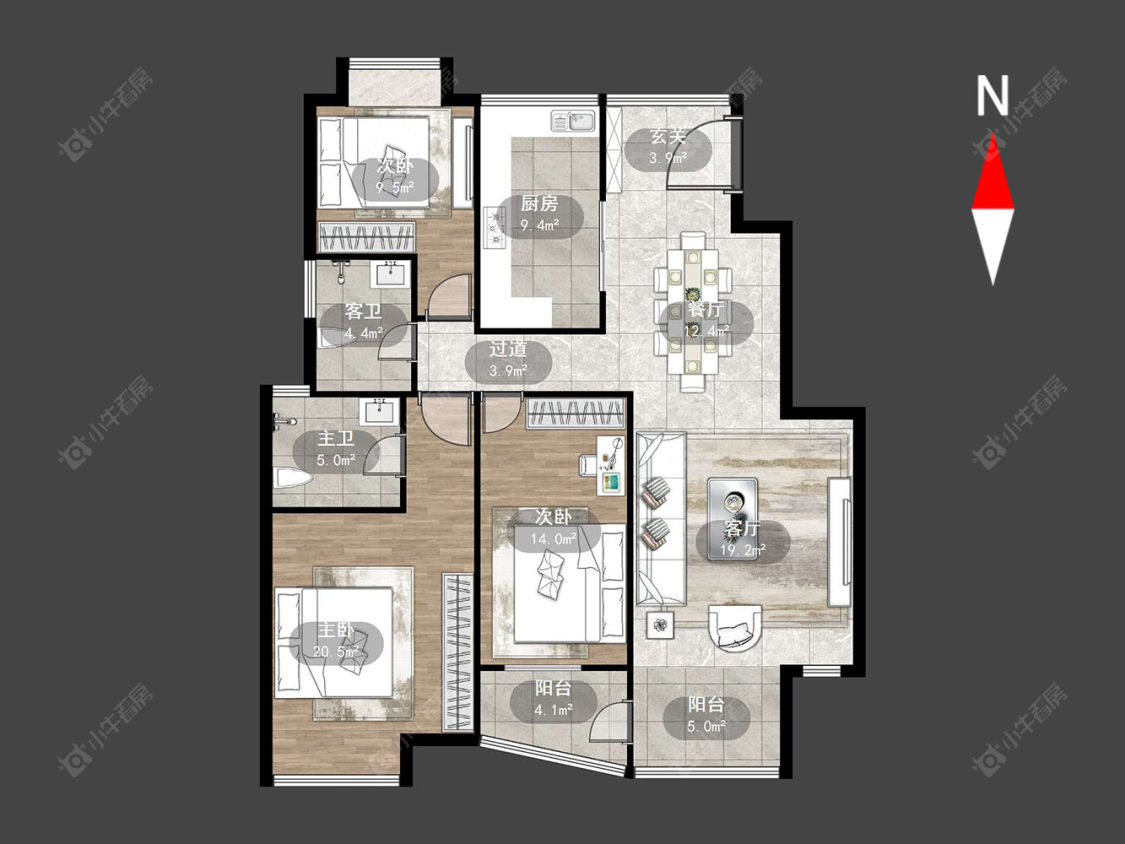 常州中天名园在售二手房源户型图_小牛看房