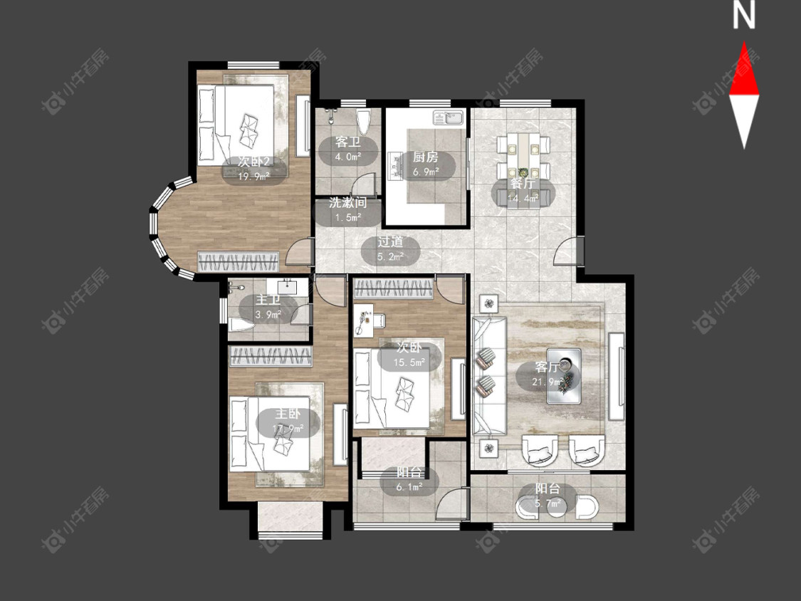 申达花苑房源户型图 常州申达花苑在售二手房源户型图_小牛看房