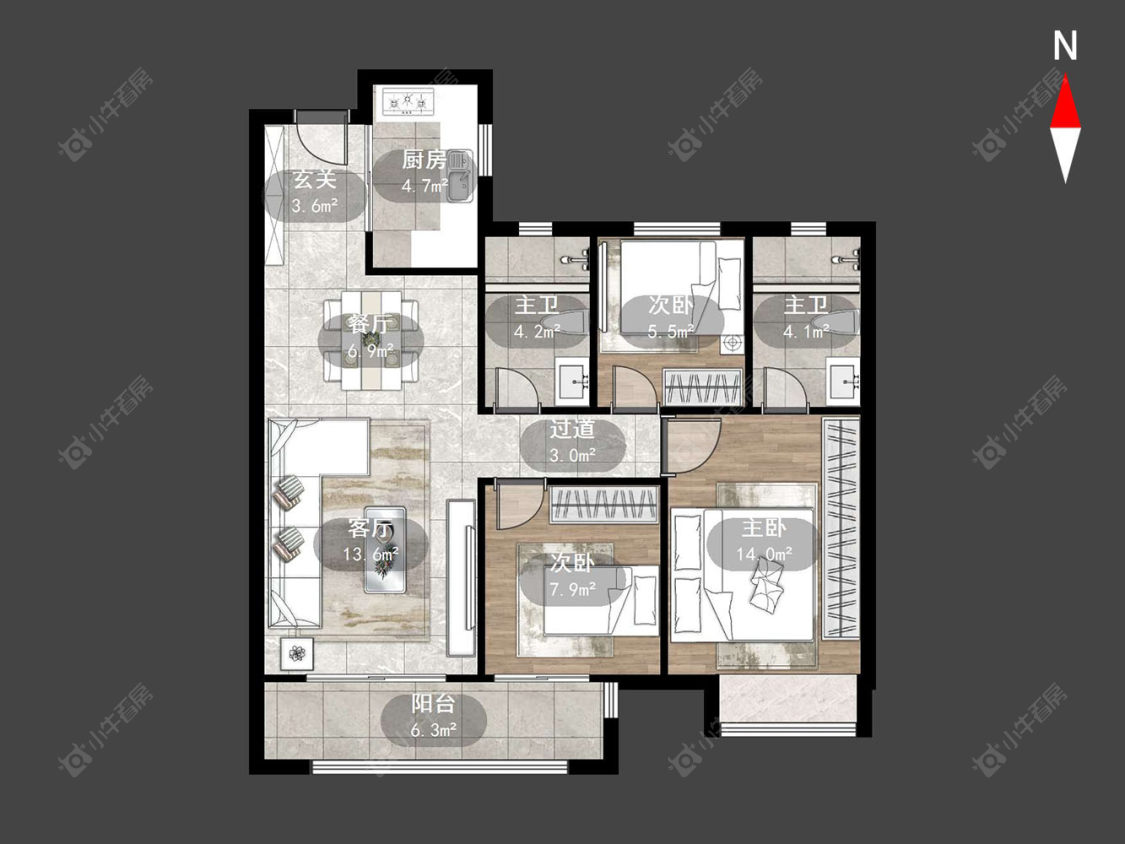 常州清云澜湾C区在售二手房源户型图_小牛看房