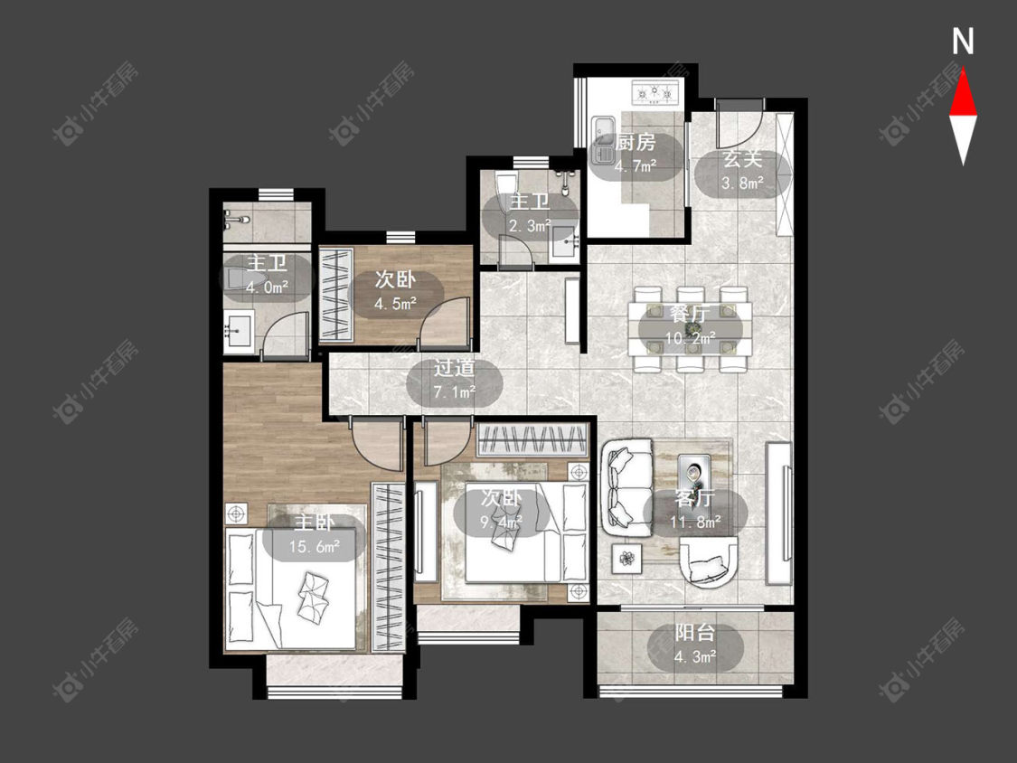 常州雅居乐路劲棠颂在售二手房源户型图_小牛看房