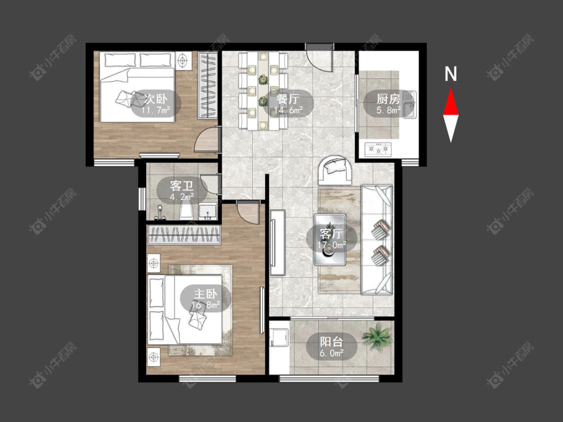 常州滨江明珠城东区在售二手房源户型图_小牛看房