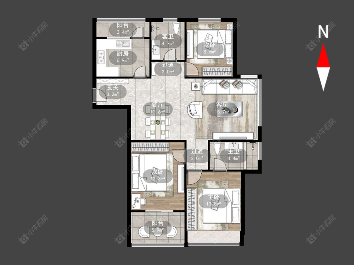 常州金都名苑在售二手房源户型图_小牛看房