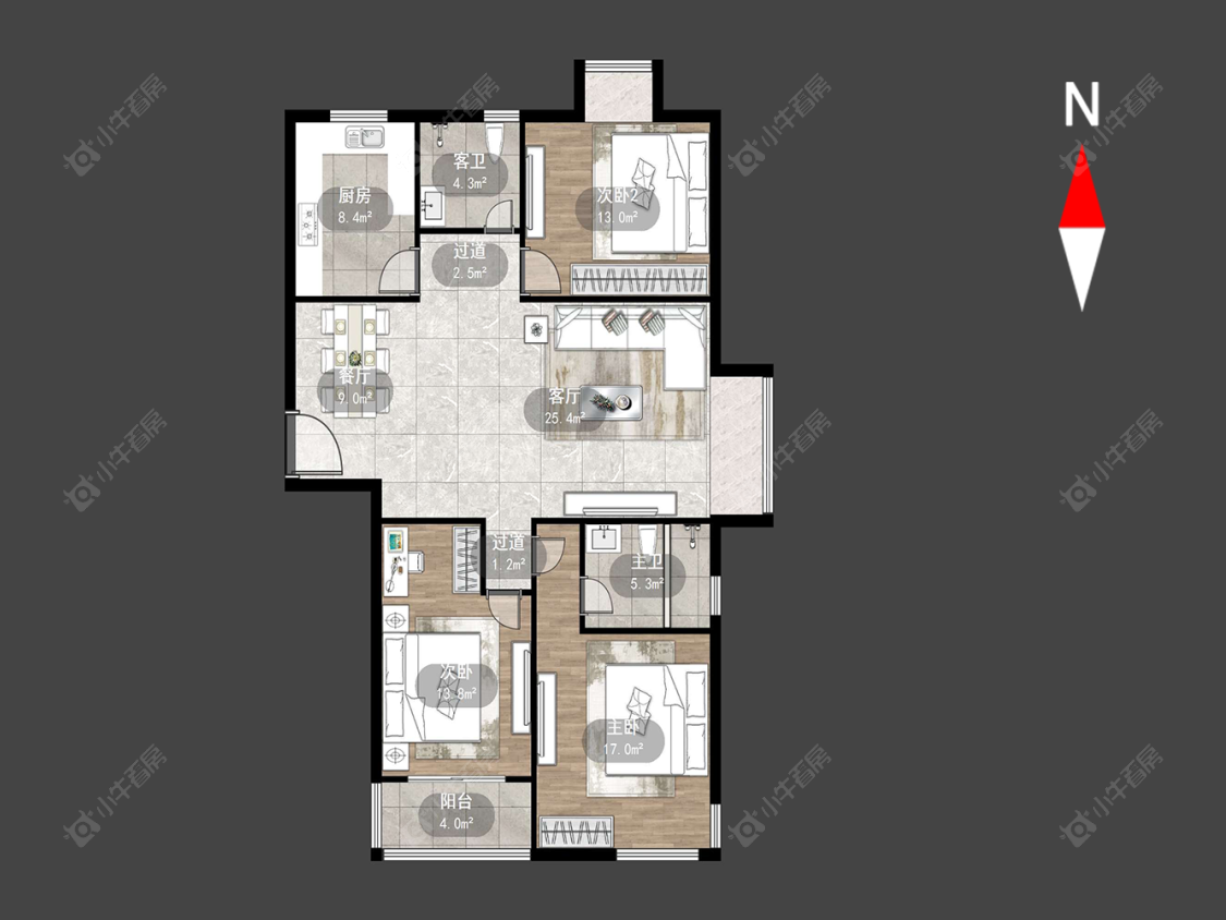 府翰苑东区房源户型图 常州府翰苑东区在售二手房源户型图_小牛看房