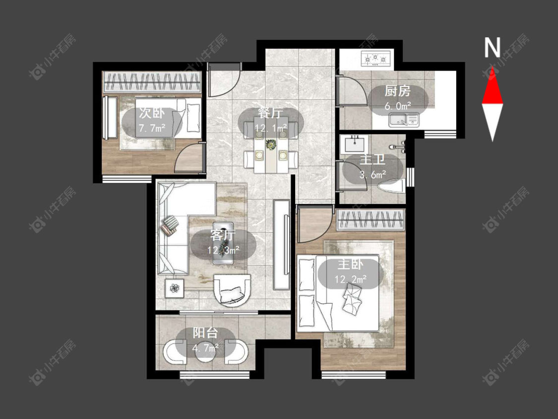 常州新城春天里在售二手房源户型图_小牛看房
