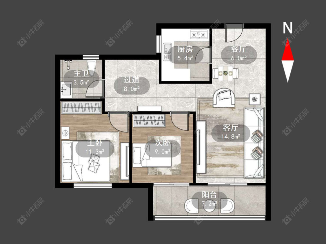 常州观湖名轩在售二手房源户型图_小牛看房