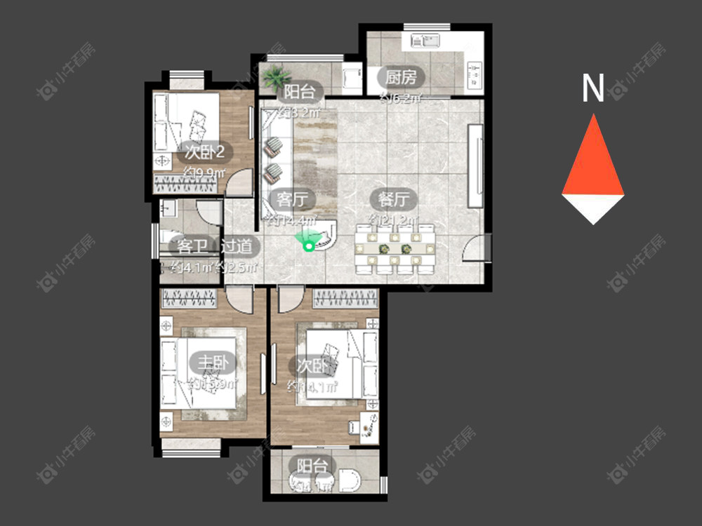 常州御城在售二手房源户型图_小牛看房