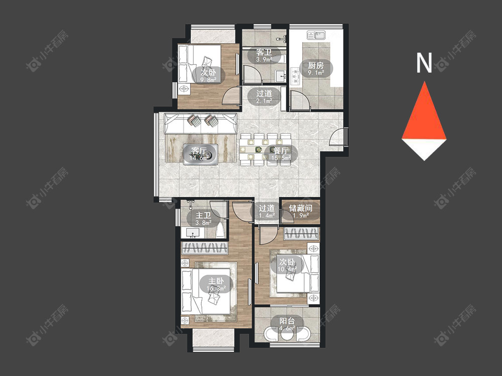 常州檀香湾在售二手房源户型图_小牛看房