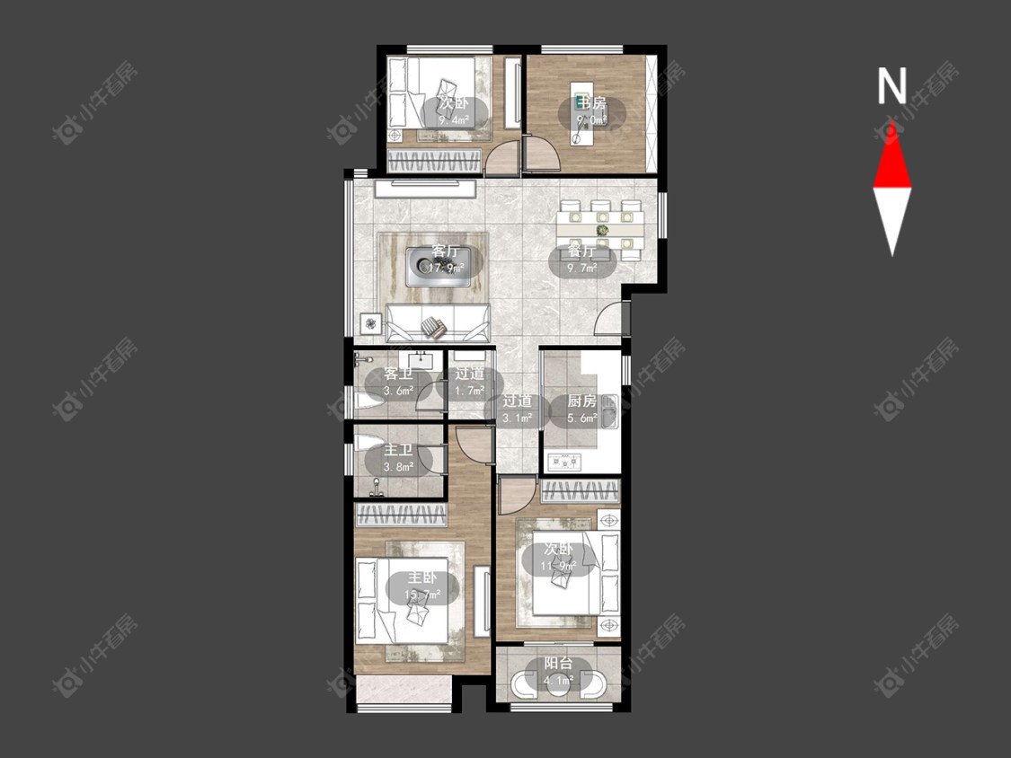 常州花园西郡在售二手房源户型图_小牛看房