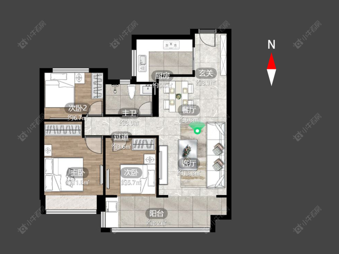 常州碧桂园壹号天禧在售二手房源户型图_小牛看房